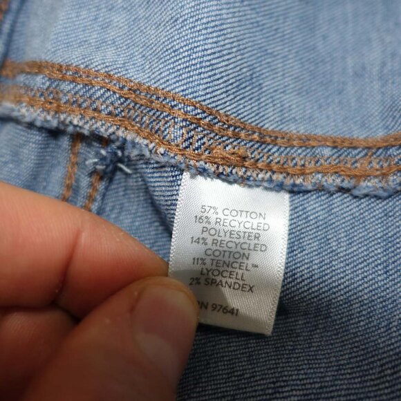 J. Jill Women's Wide Leg Crop Jeans Size 26W Blue Raw Hems Mid Rise Denim - Picture 5 of 8